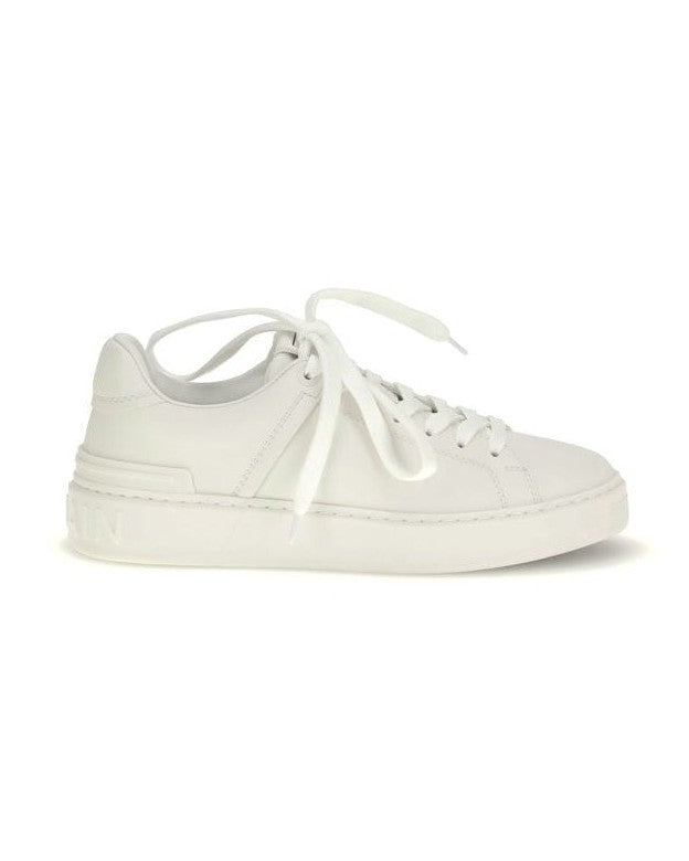 Balmain White Calf Leather Bos Taurus Low Top Sneakers Sneakers