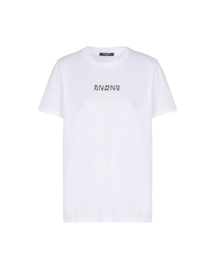 Balmain White Cotton T-shirt Glam Steals