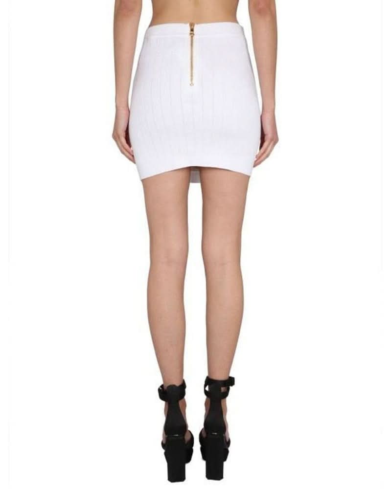 Balmain White Polyester Mini Skirt Glam Steals