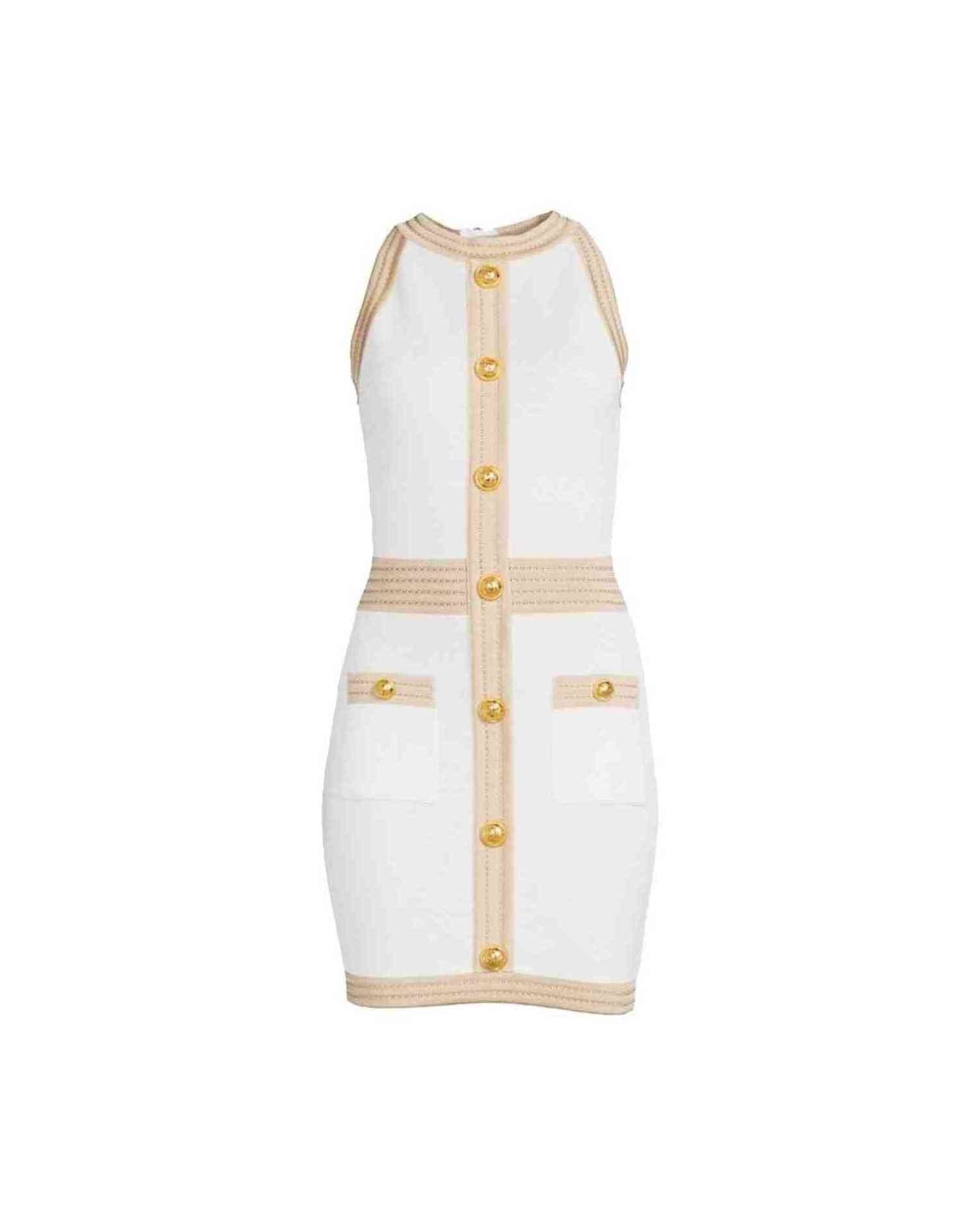 Balmain White Viscose Dress Glam Steals