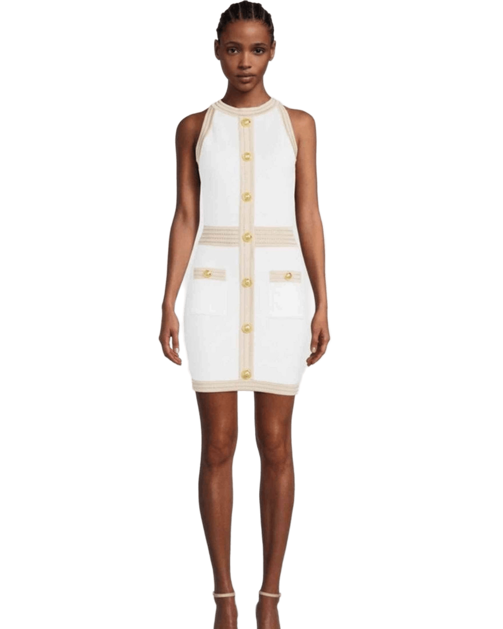 Balmain White Viscose Dress Glam Steals