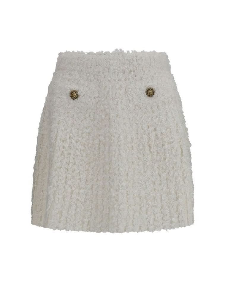 Balmain White Viscose Mini Skirt Glam Steals
