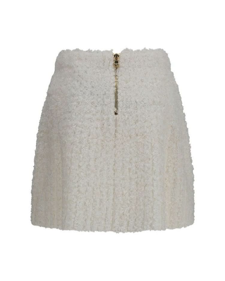 Balmain White Viscose Mini Skirt Glam Steals