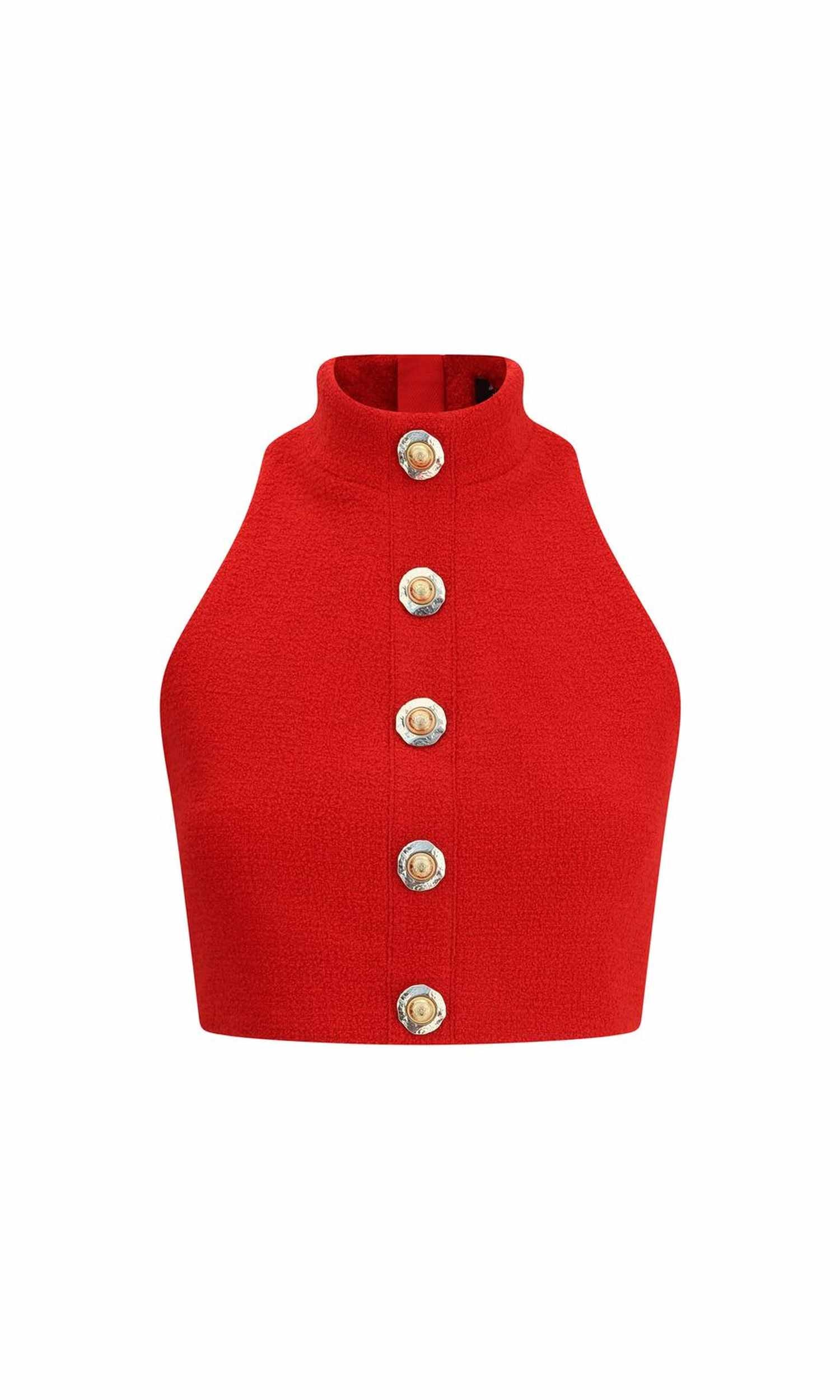 Balmain Wool Bouclé Crop Top Glam Steals