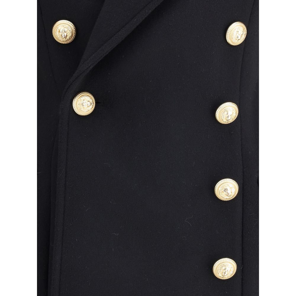 Balmain Wool and Cashmere Double Breasted Coat Glam Steals