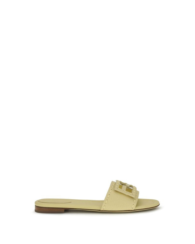 Beige Calf Leather Bos Taurus Flat Sandals Glam Steals