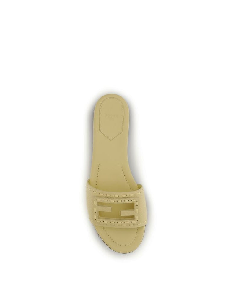 Beige Calf Leather Bos Taurus Flat Sandals Glam Steals