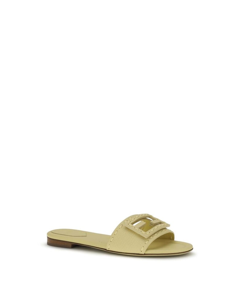 Beige Calf Leather Bos Taurus Flat Sandals Glam Steals