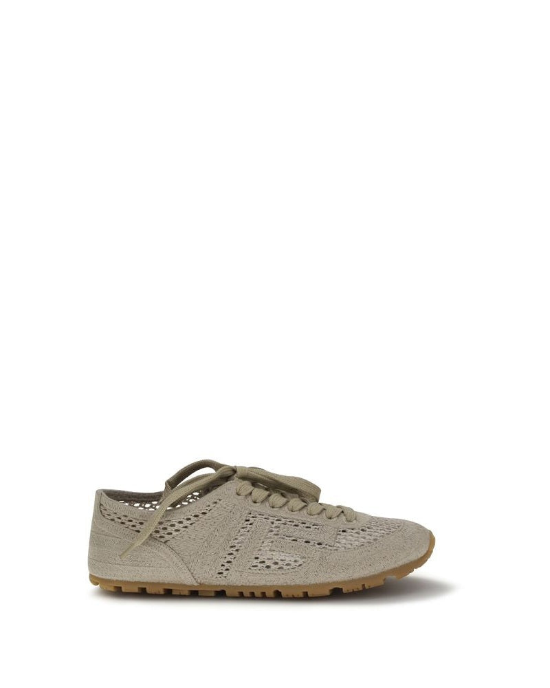 Balmain Beige Cotton Athletic Sneakers Glam Steals