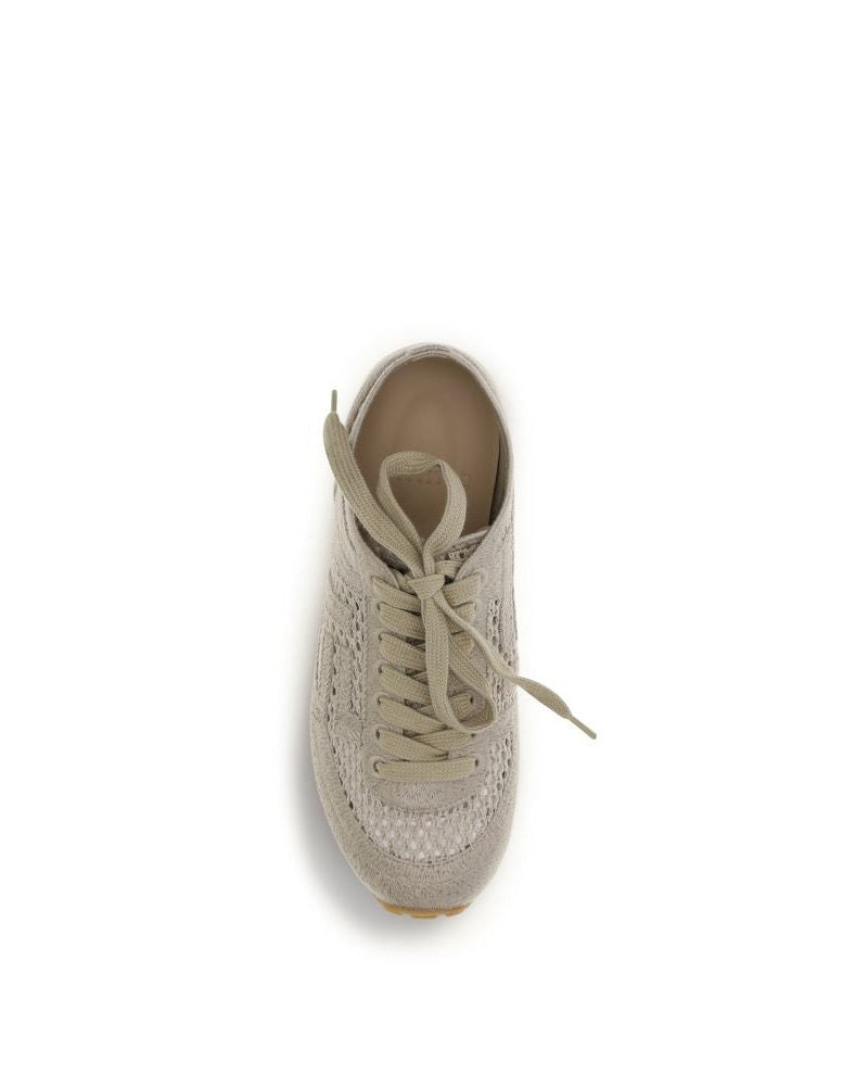 Balmain Beige Cotton Athletic Sneakers Glam Steals