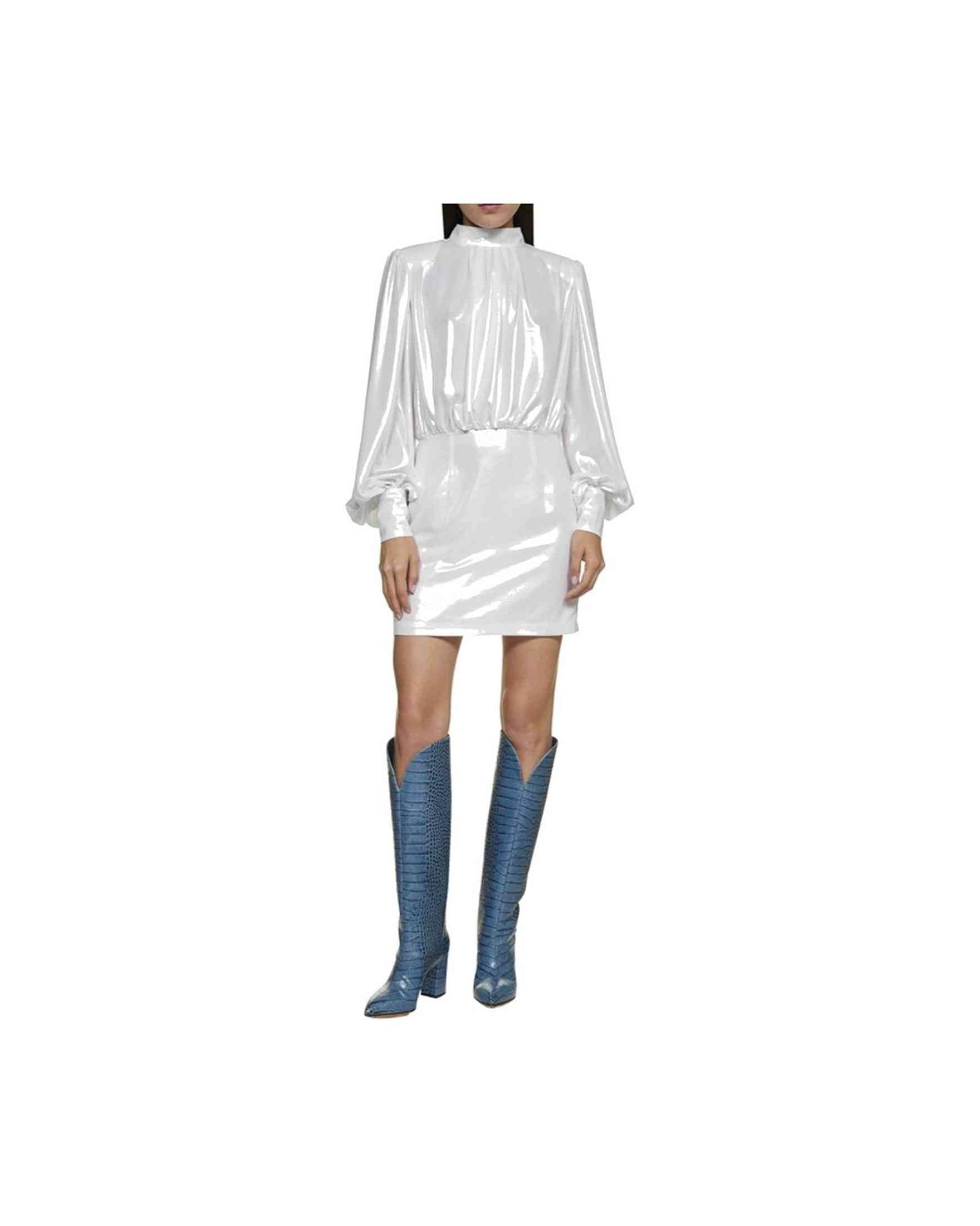 Blanca Vita Abelia Laminated Mini Dress Glam Steals