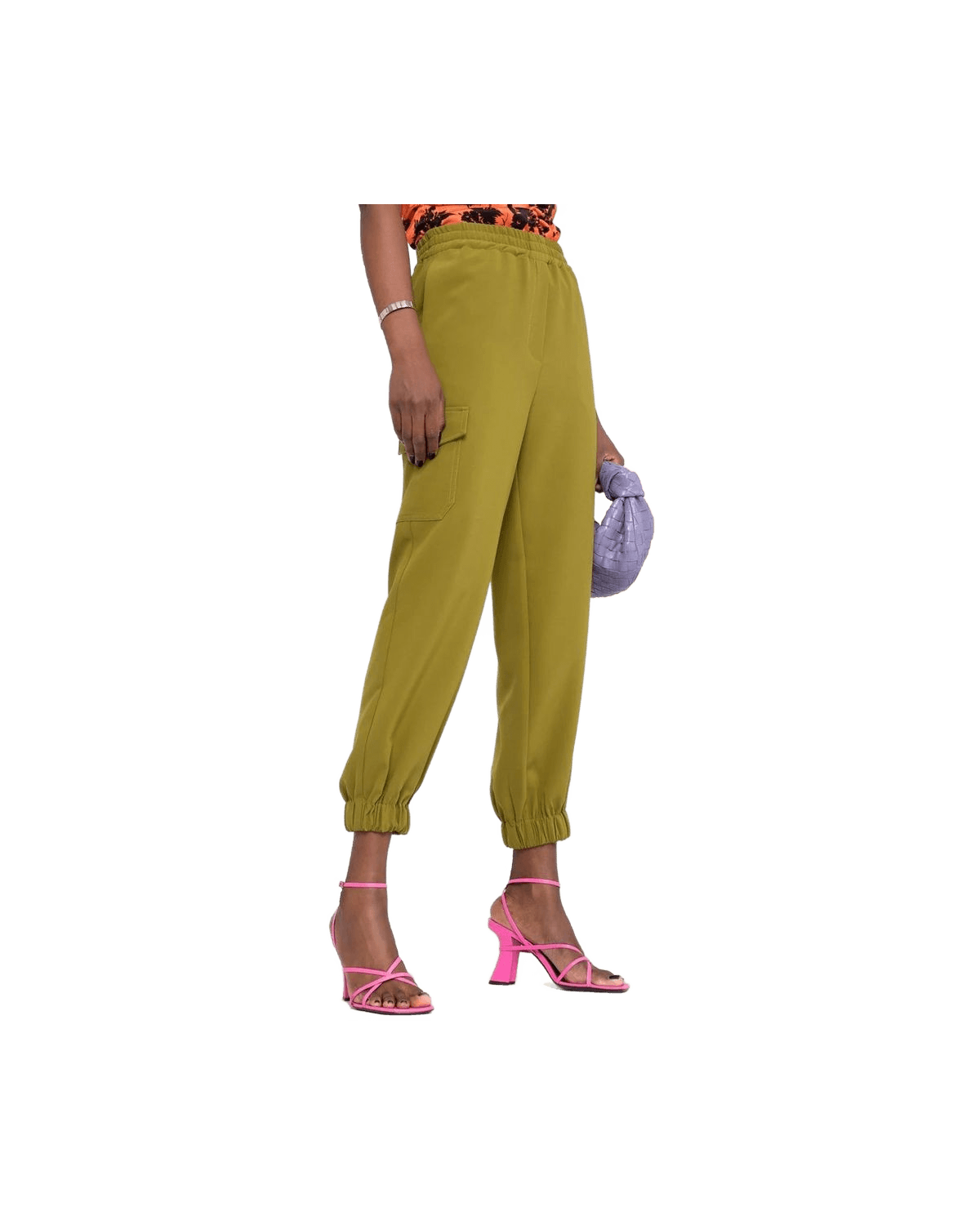 Blanca Vita Green Elastane Cargo Pant Glam Steals