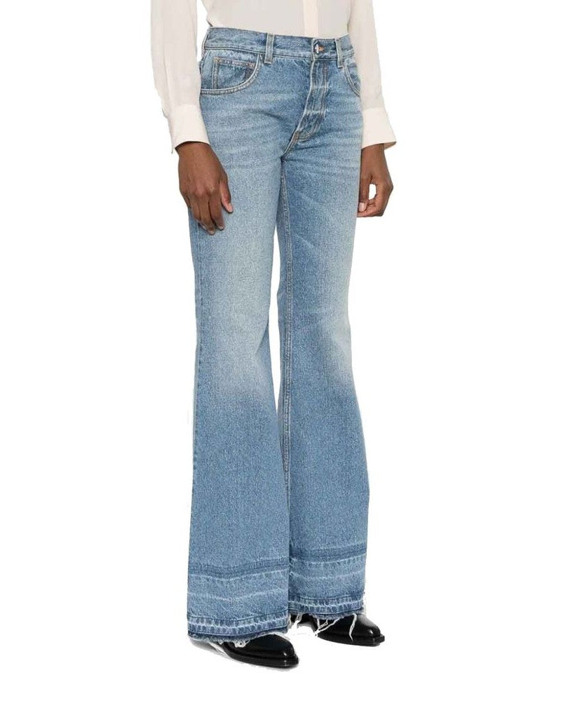Blue Cotton Bootcut Jeans Glam Steals