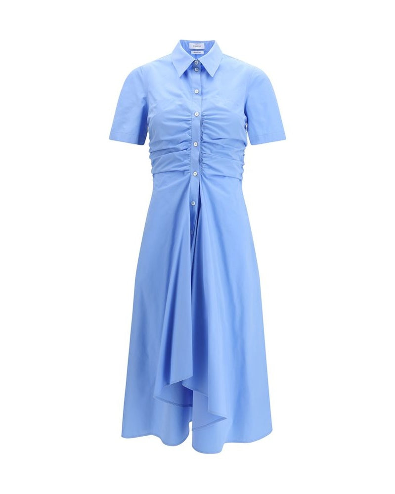 Blue Cotton Casual Dress Glam Steals