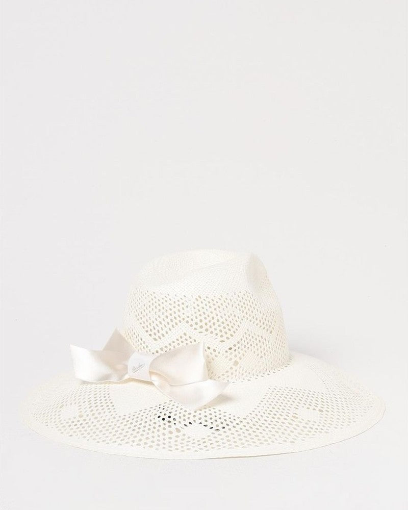 Borsalino White Paper Straw Sunhat