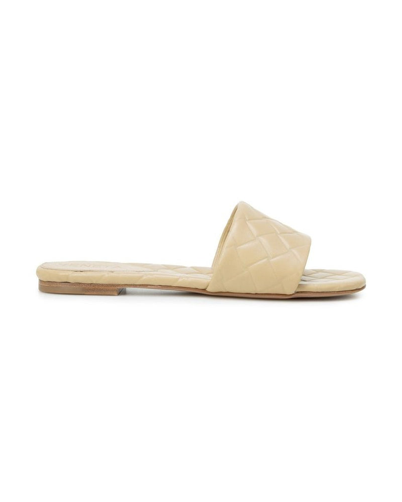 Bottega Veneta Beige Leather Lamb Flat Sandals Glam Steals