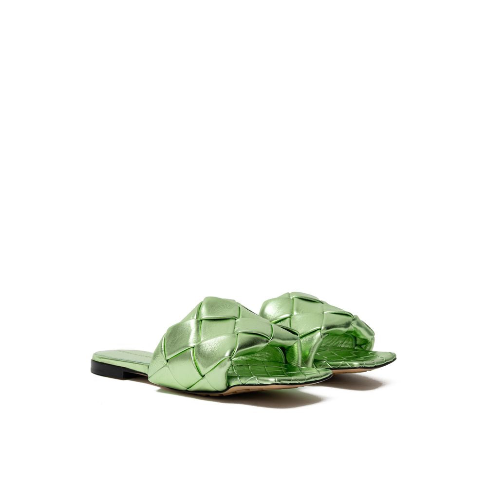 Bottega Veneta Green Leather Slipper Glam Steals