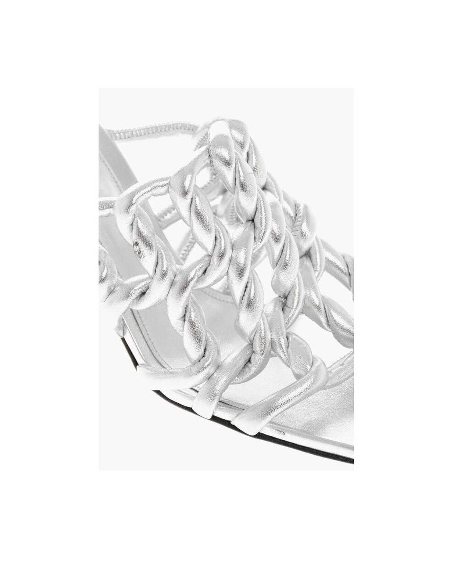 Bottega Veneta Leather Silver Sandal Glam Steals