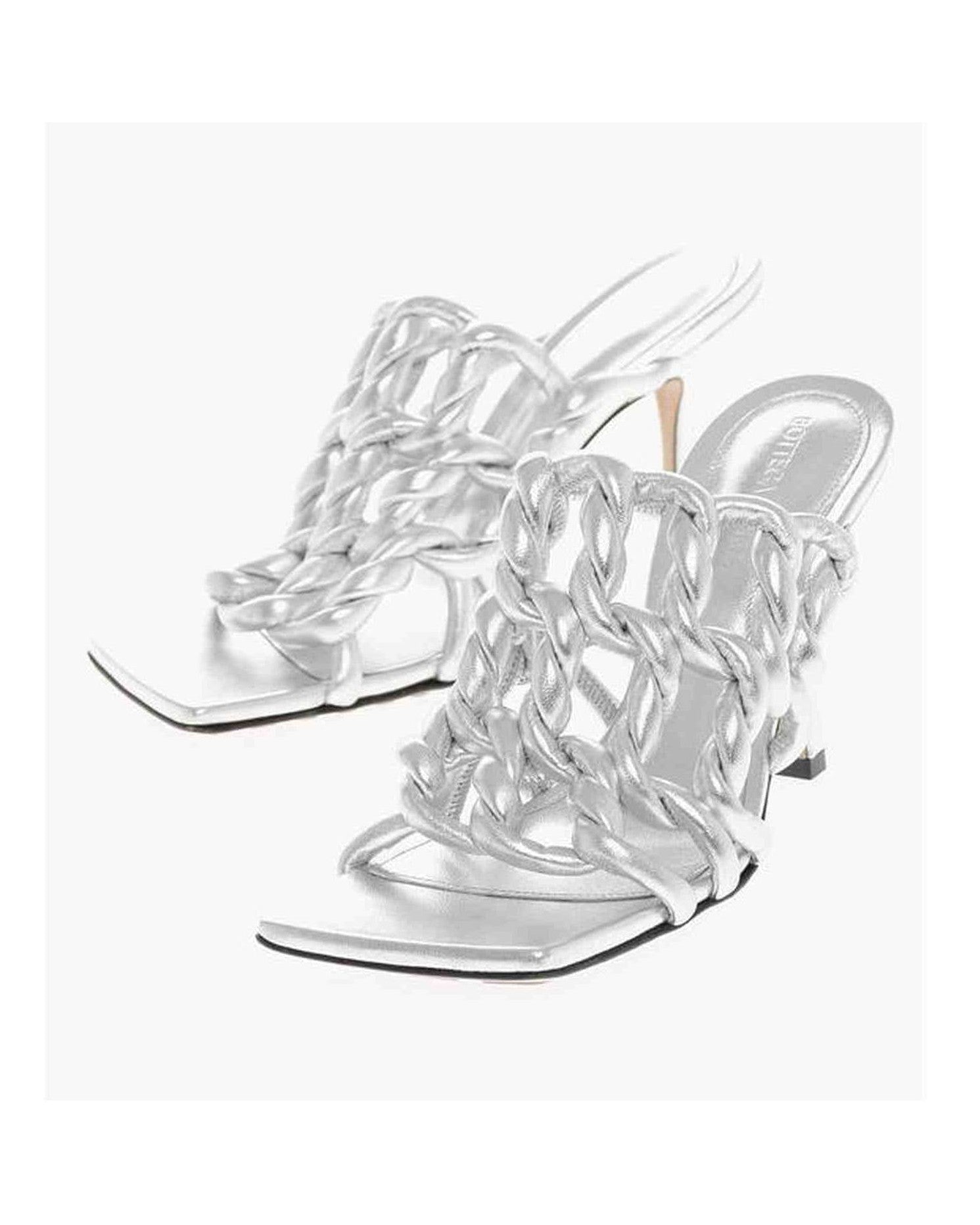 Bottega Veneta Leather Silver Sandal Glam Steals