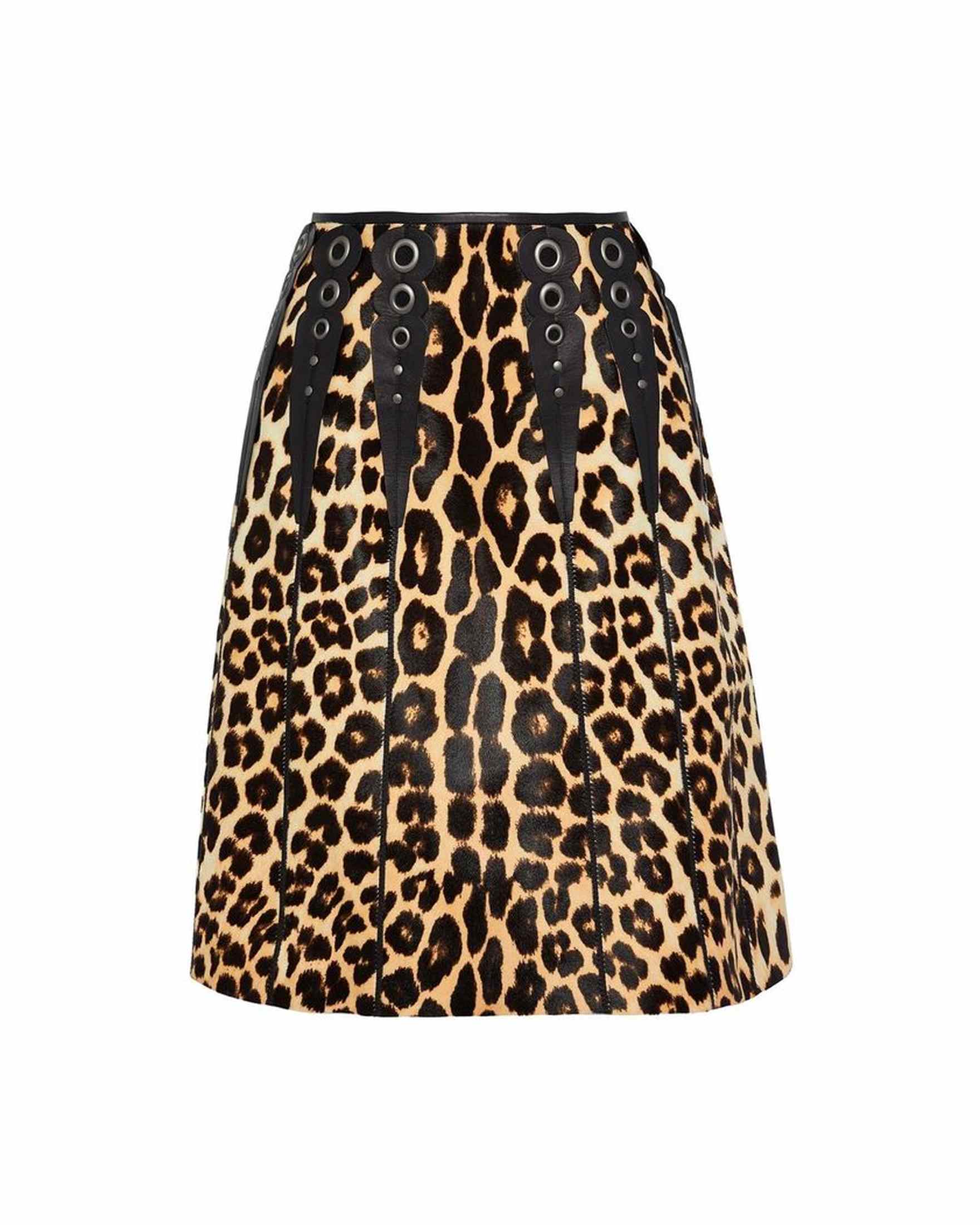 Bottega Veneta Leopard Print Calf Hair Skirt Glam Steals