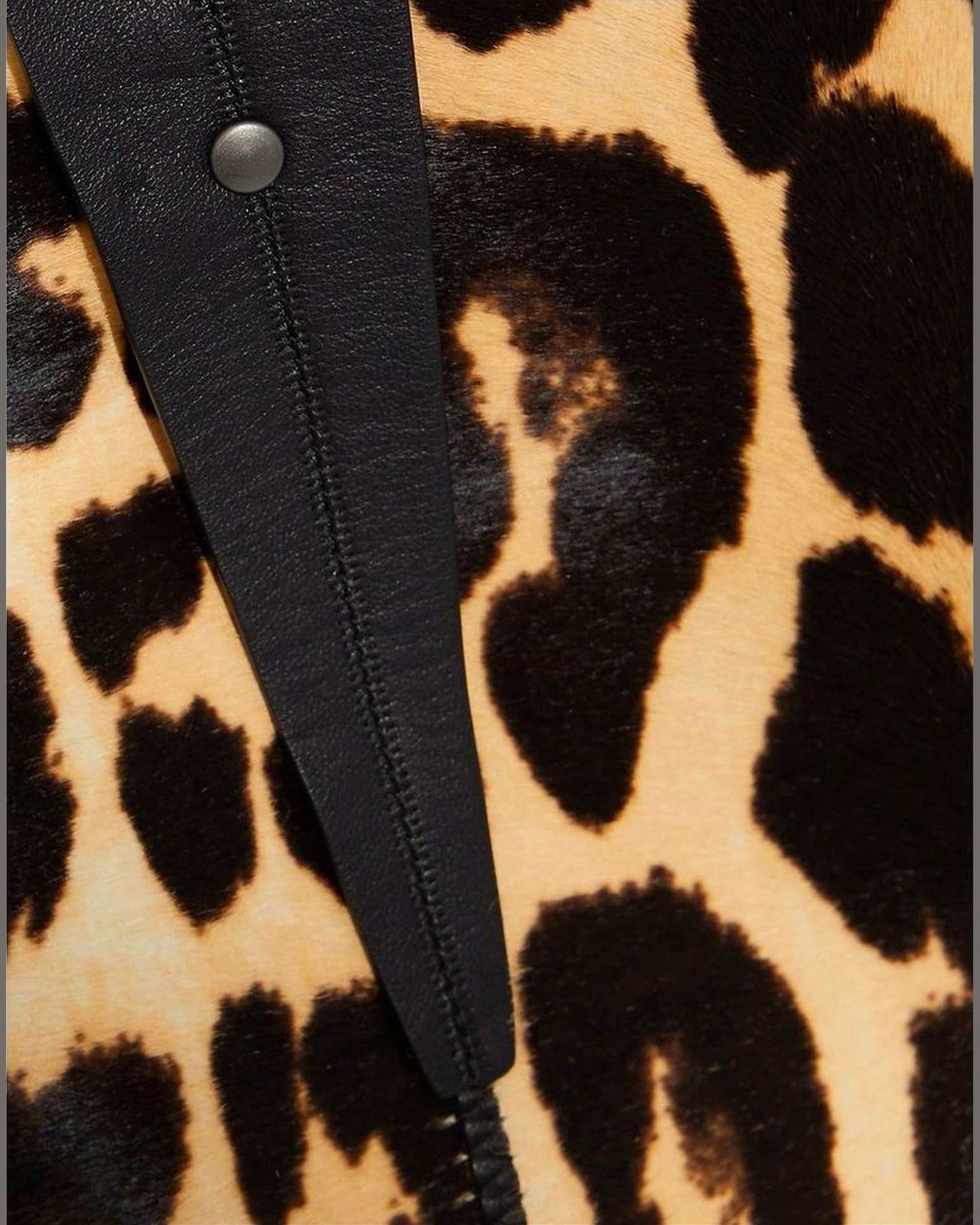 Bottega Veneta Leopard Print Calf Hair Skirt Glam Steals