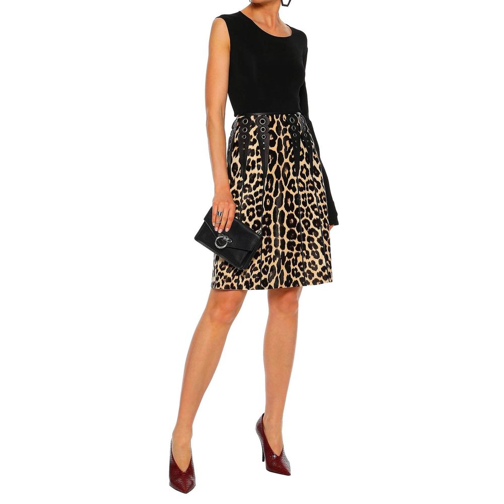Bottega Veneta Leopard Print Calf Hair Skirt Glam Steals