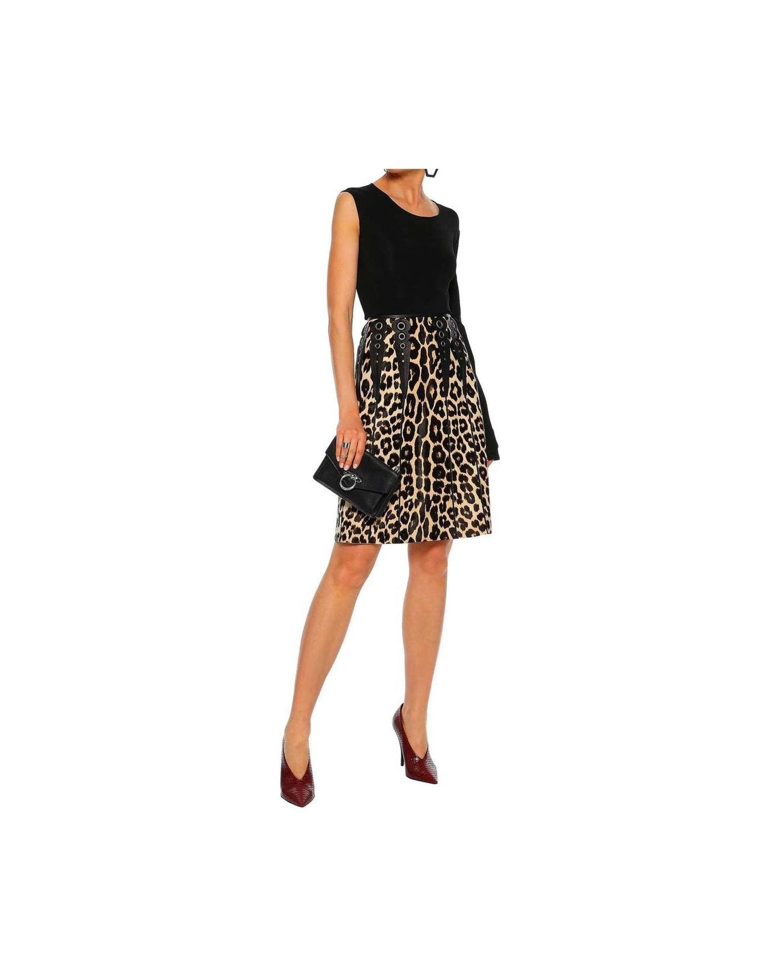 Bottega Veneta Leopard Print Calf Hair Skirt Glam Steals