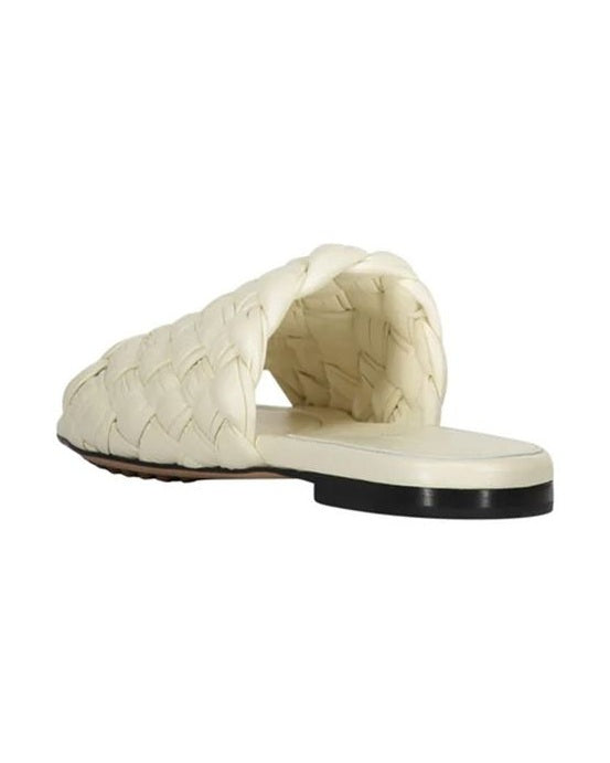 Bottega Veneta White Leather Lamb Mules Glam Steals