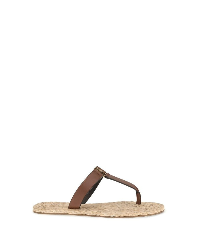 Saint Laurent Brown Flat Sandals Glam Steals