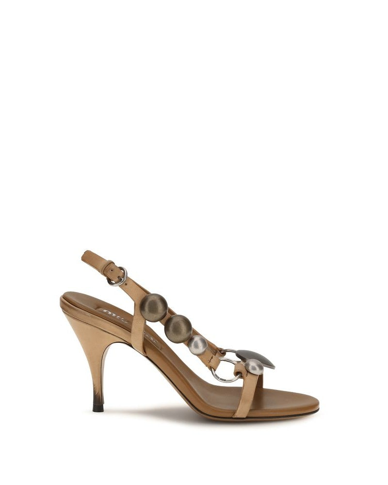 Miu Miu Brown  Stiletto Heel Sandals