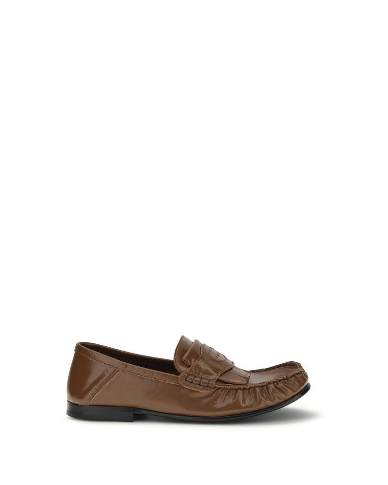 Brown Lamb Ovis Aries Aries Slip-On Loafers
