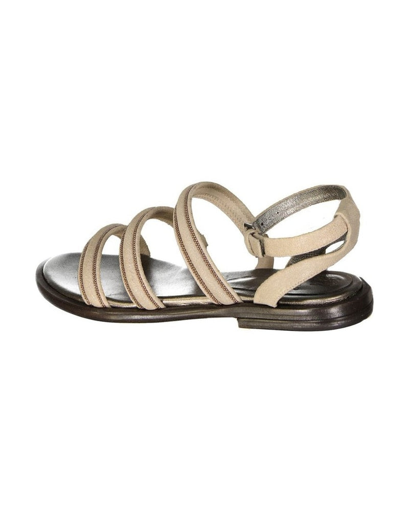 Brunello Cucinelli Beige Calfskin Flat Sandals Glam Steals