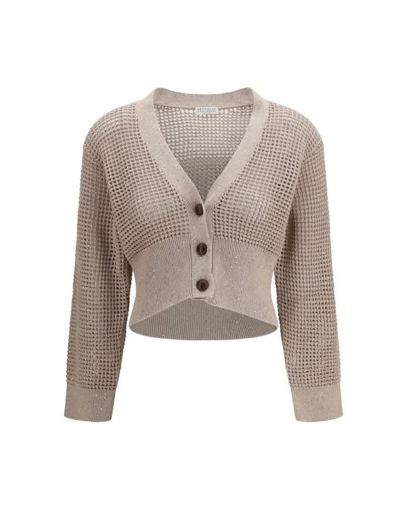 Brunello Cucinelli Beige Cotton Cardigan 