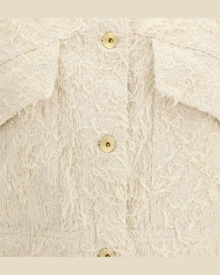 Brunello Cucinelli Beige Cotton Denim Jacket 