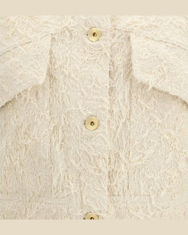 Brunello Cucinelli Beige Cotton Denim Jacket 