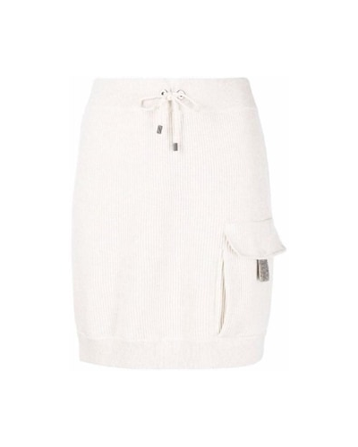 Brunello Cucinelli Beige Cotton Mini Skirt Glam Steals