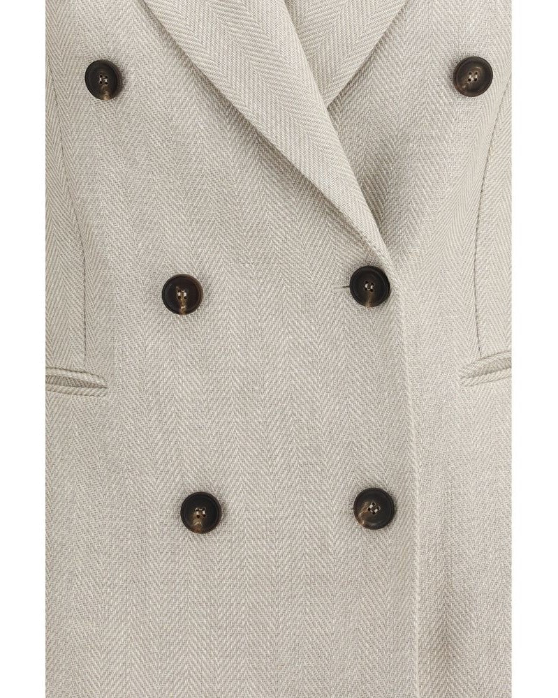 Brunello Cucinelli Beige Linen Blazer Glam Steals