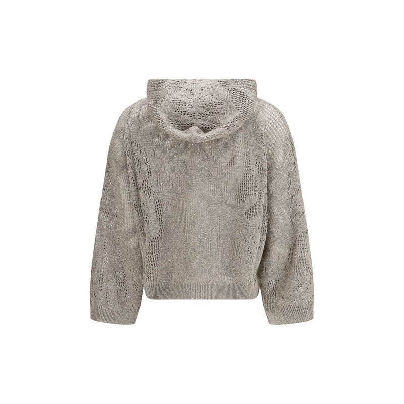 Brunello Cucinelli Beige Linen Hoodie Glam Steals
