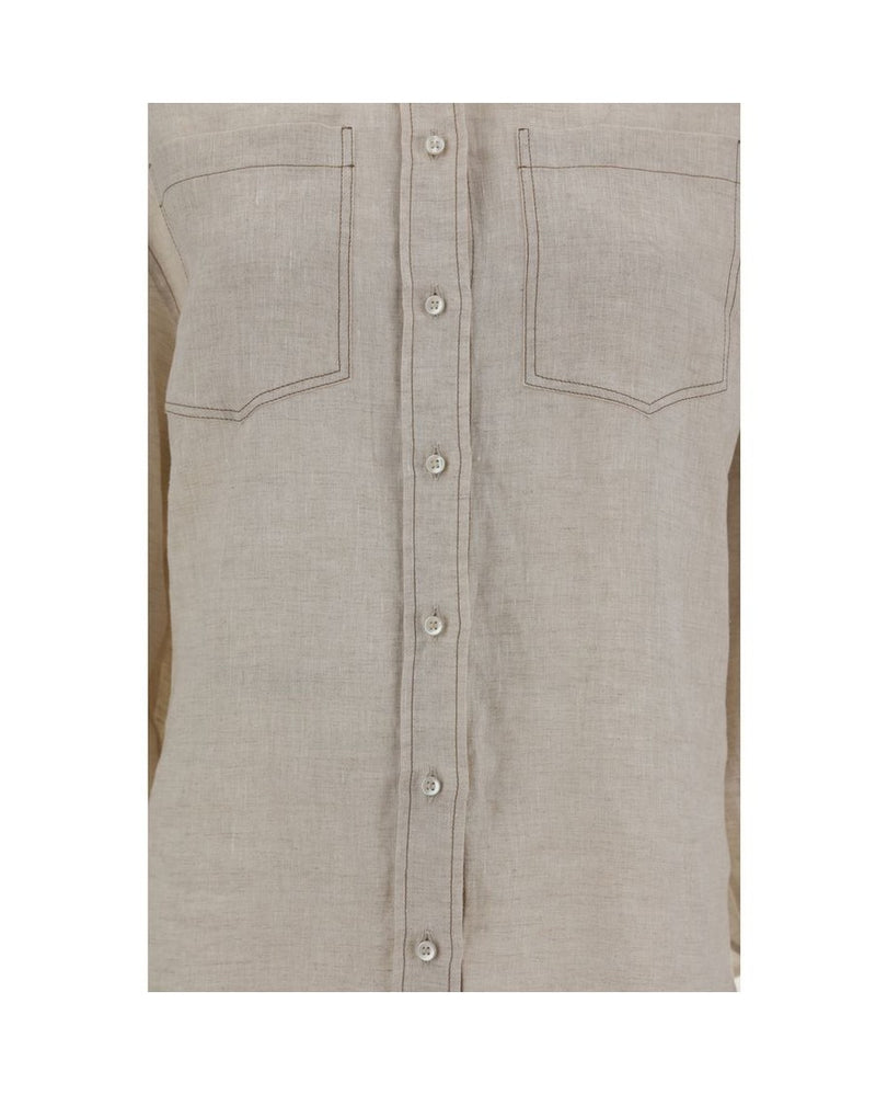 Brunello Cucinelli Beige Linen Shirt Glam Steals
