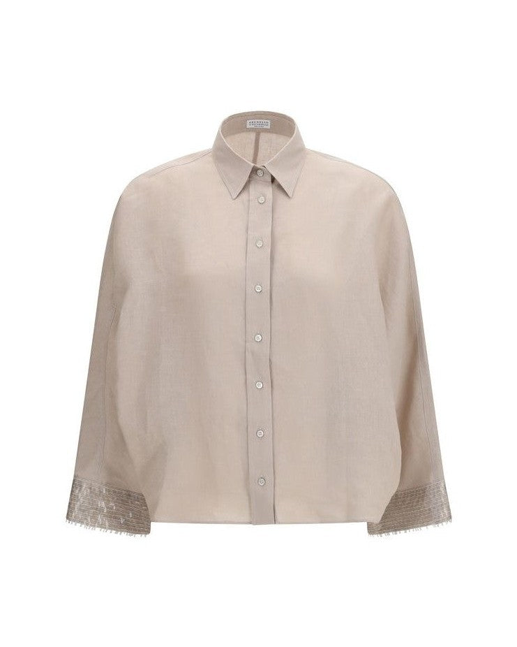 Brunello Cucinelli Beige Linen Shirt Glam Steals