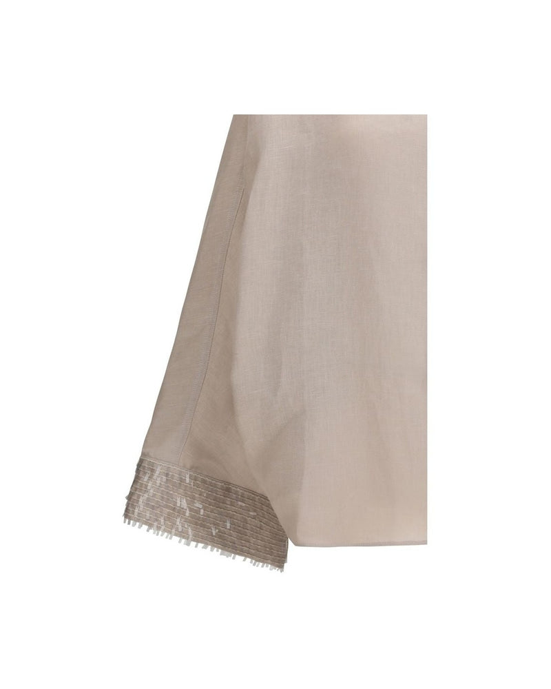 Brunello Cucinelli Beige Linen Shirt Glam Steals