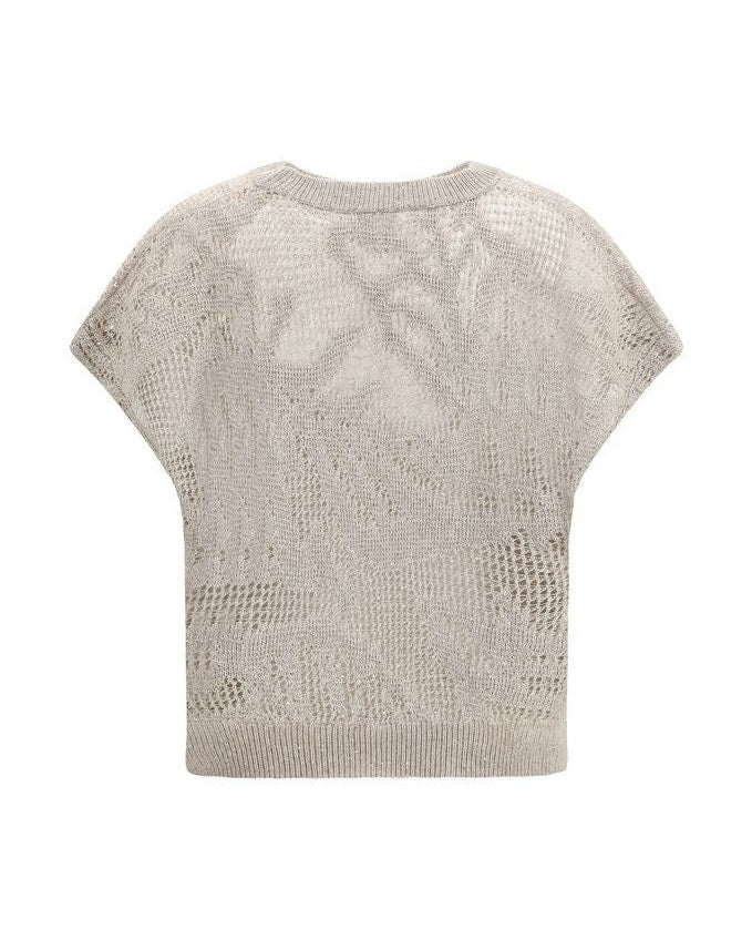 Brunello Cucinelli Beige Linen T-shirt Glam Steals