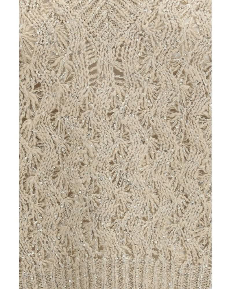 Brunello Cucinelli Beige Silk Sleeveles Sweater Glam Steals