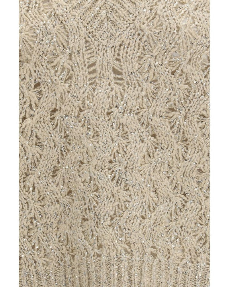 Brunello Cucinelli Beige Silk Sleeveles Sweater Glam Steals