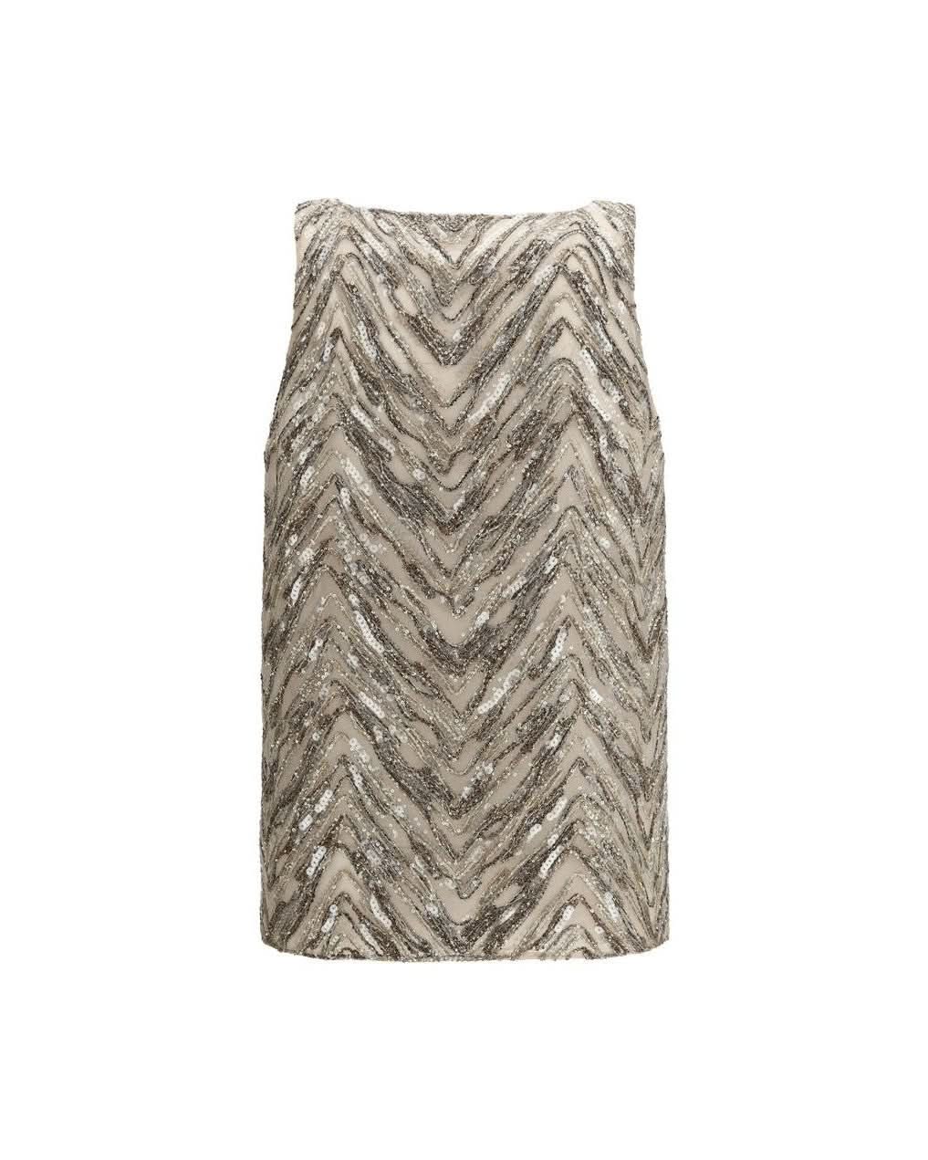 Brunello Cucinelli Beige Silk Top 