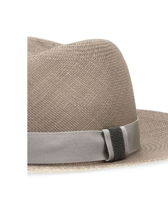 Brunello Cucinelli Beige Straw Fedora Glam Steals