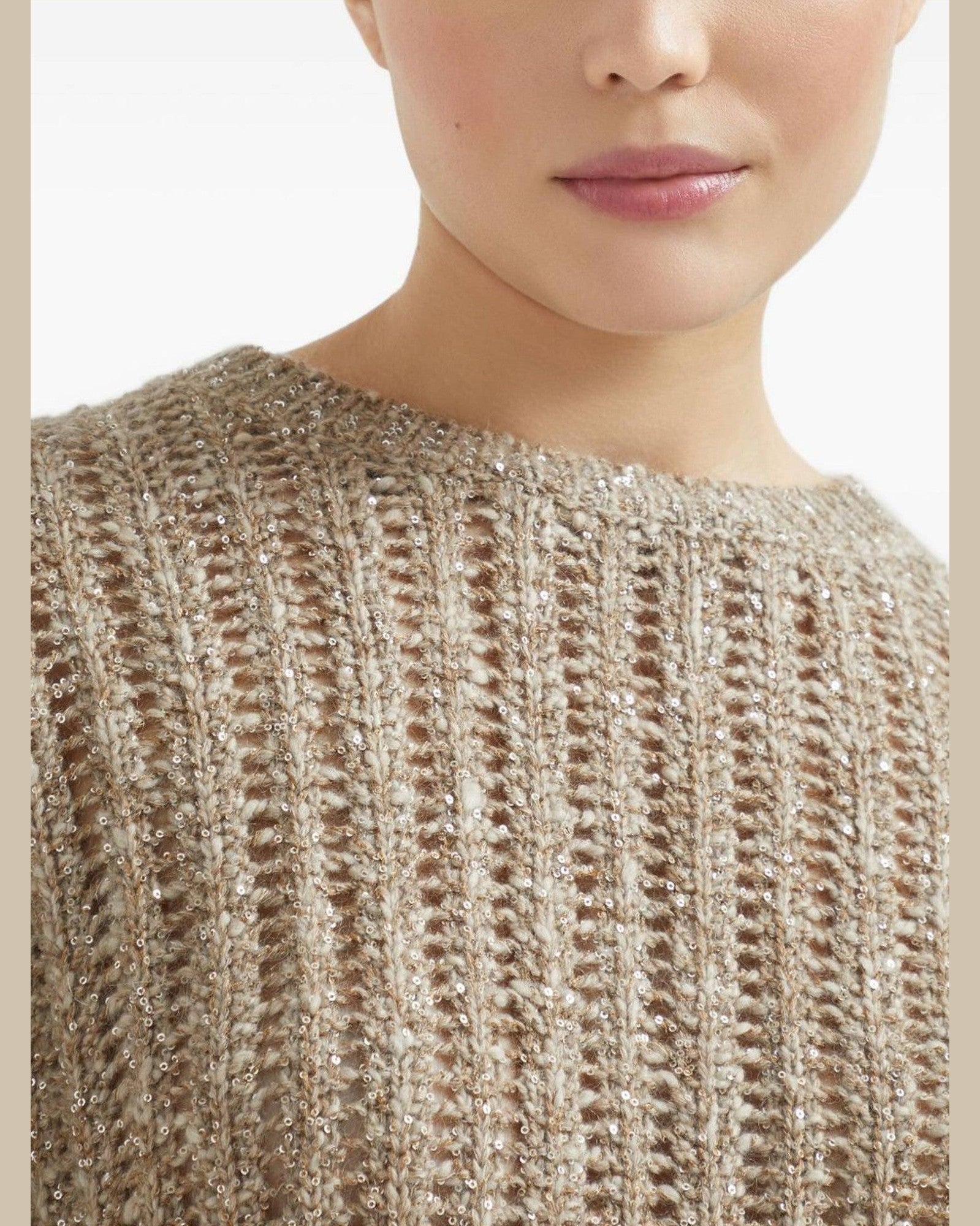 Brunello Cucinelli Beige Sweater Glam Steals