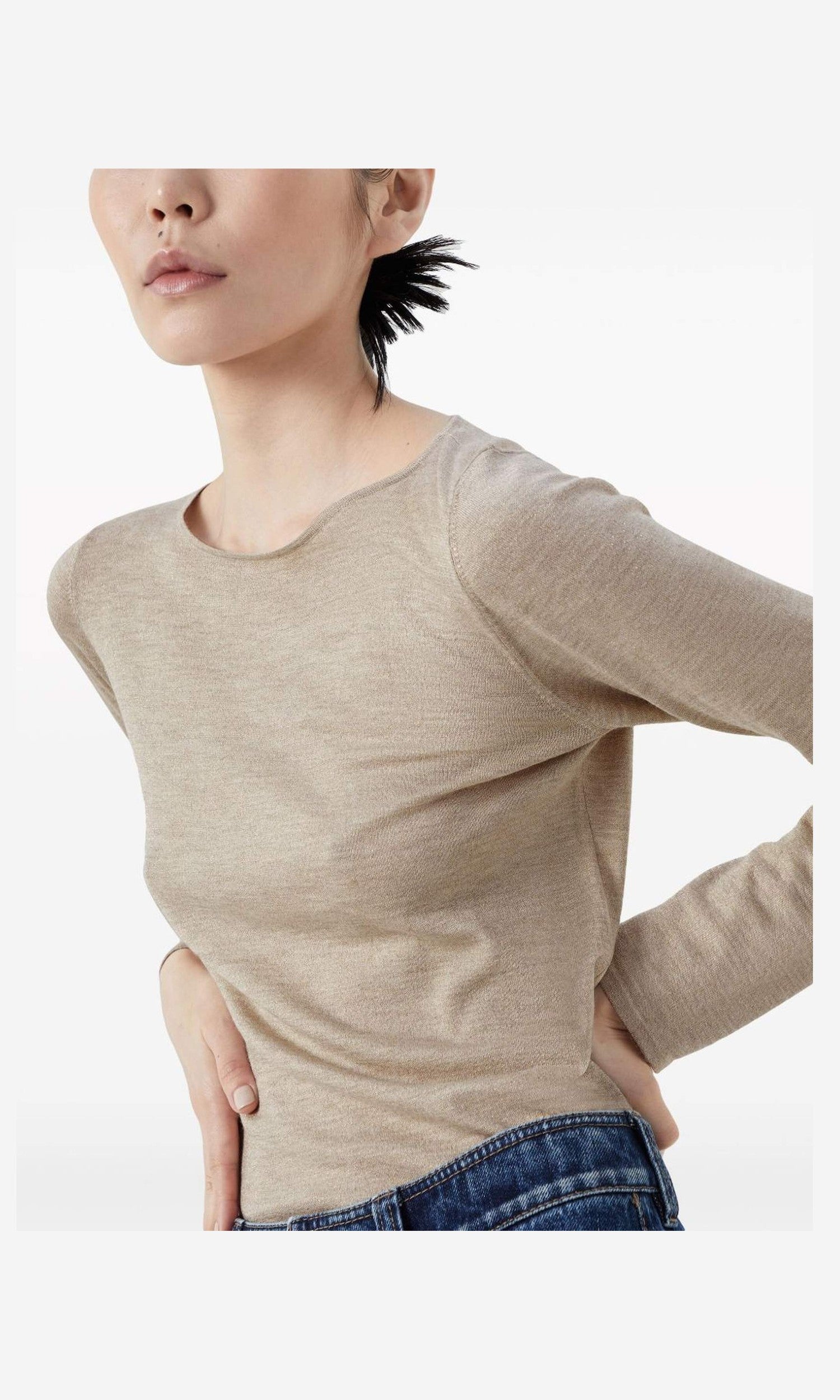 Brunello Cucinelli Beige Sweater Glam Steals