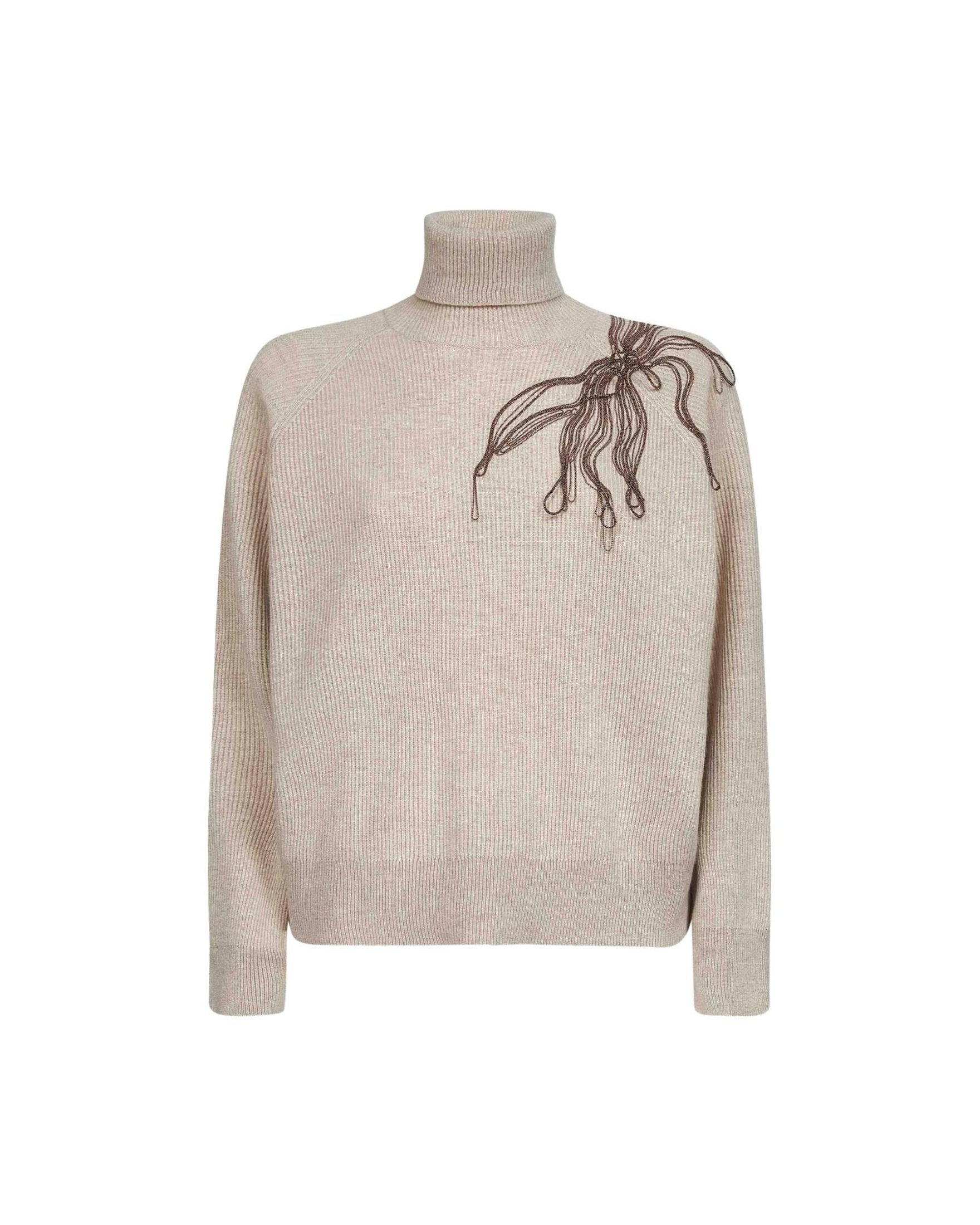 Brunello Cucinelli Beige Sweater Glam Steals