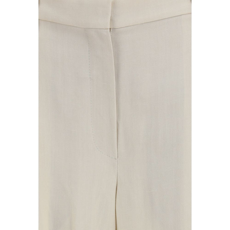 Brunello Cucinelli Beige Viscose Casual Pant Glam Steals